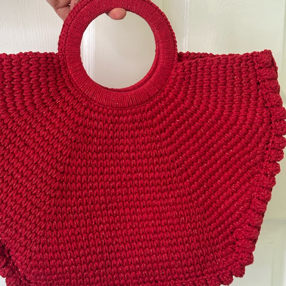Red Handmade Tote Bag! Perfect for the beach or daily use. Great condition.